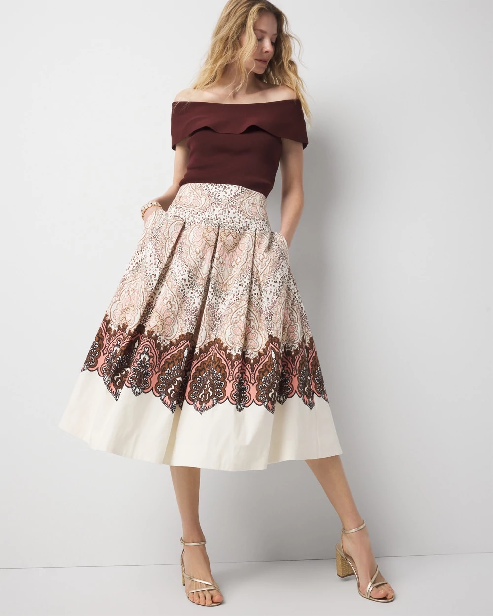 【フェンディ】 Skirts - A-Line Skirts スカート WHBM_Printed FNF
